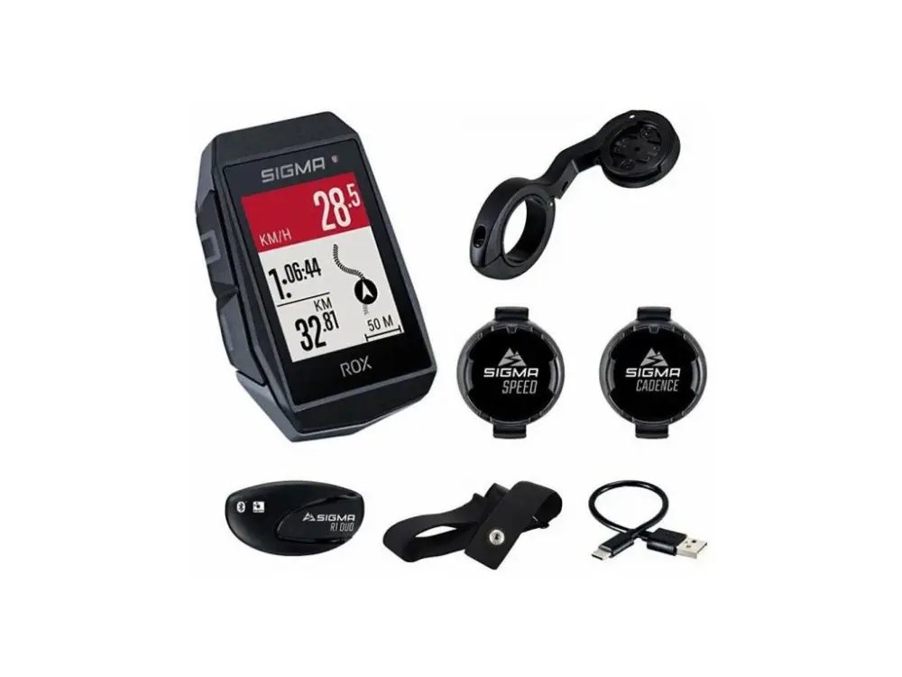 Omezená Nabídka Sigma Rox 11.1 Evo GPS cyklopočítač černý SET se sensory