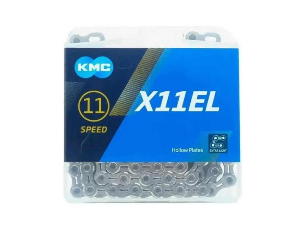 Cenový Hit řetěz KMC X11.EL Ni-silver se spojkou 118čl. krabička