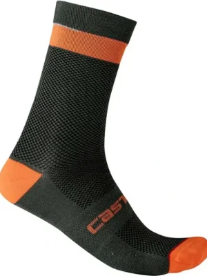 Ponožky Castelli Alpha 18 Military green/fiery red Novinka