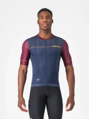 Vrácení Zdarma Dres Castelli Unlimited Endurance 2 Belgian blue/deep bordeaux-vivd orange