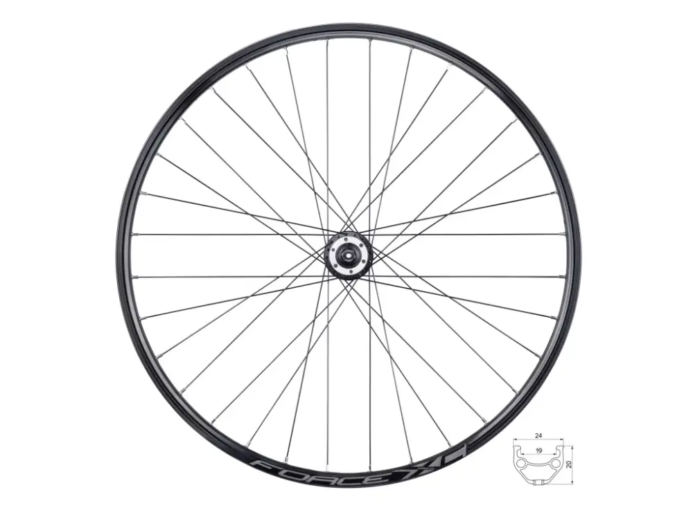 Autentický FORCE zapletené kolo přední 28"/29" XC DISC 622x19 náboj FORCE