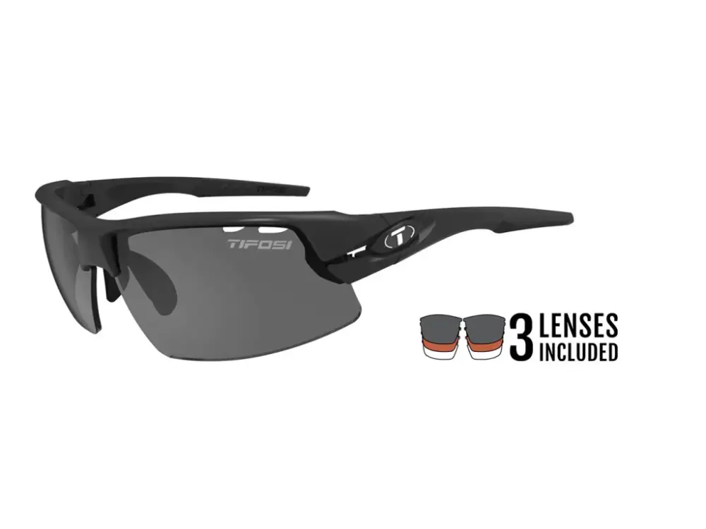 TIFOSI brýle Crit Matte Black (Smoke/AC Red/Clear) Akční Cena