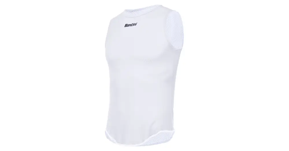 Novinka Unisex funkční tričko bez rukávů SANTINI Lieve White