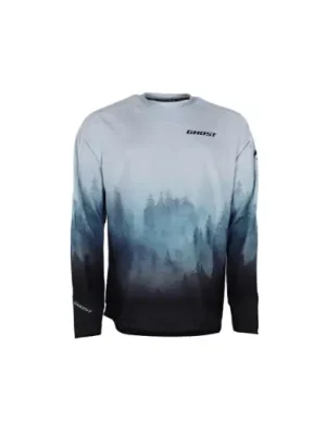 Dres s dlouhým rukávem GHOST WALDsassen by MALOJA Black/Ice Blue Zlevněný