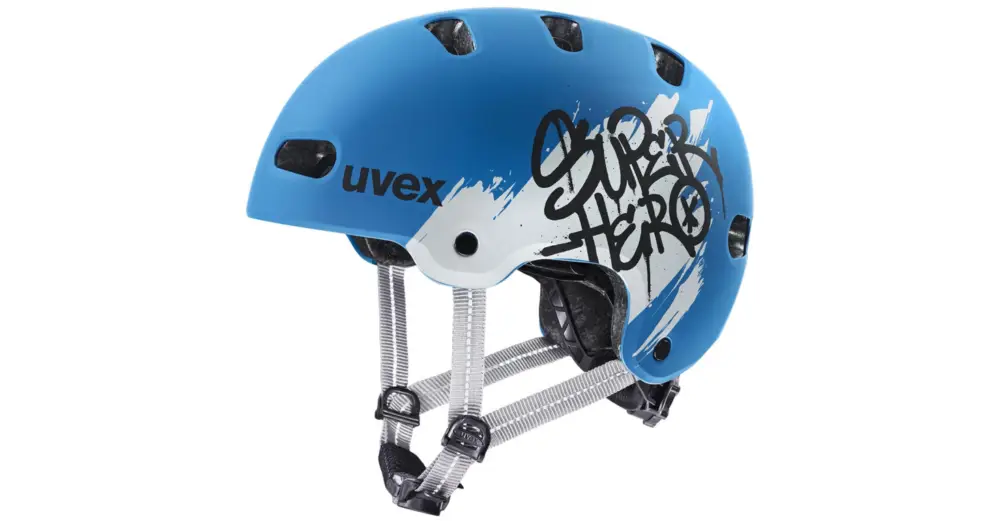 Cenová Bomba Dětská helma UVEX Kid 4 Style Super Hero Blue Matt