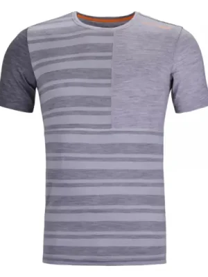 Spodní prádlo ORTOVOX 185 Rock'N'Wool Short Sleeve Men's Grey Blend Přímo Od Výrobce