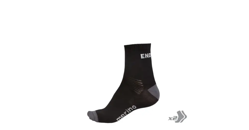 Endura BaaBaa Merino ponožky (2-balení) Černá Finální Výprodej