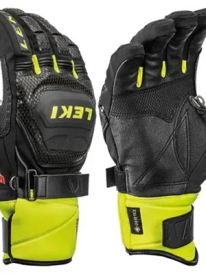 Sezónní Sleva Rukavice LEKI Worldcup Race Coach Flex S GTX Black/Ice Lemon