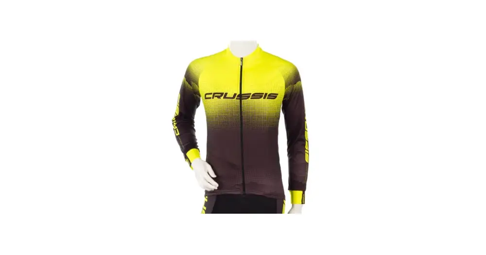 Cyklistický dres CRUSSIS, dlouhý rukáv černá/žlutá Nejprodávanější