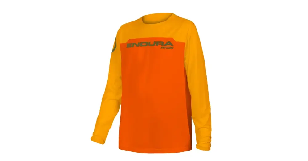 Endura dětský dres MT500 Burner s dlouhým rukávem Mandarinková Víkendová Akce
