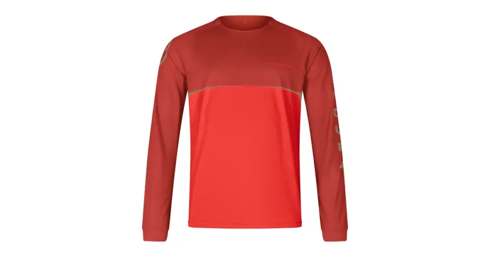 Sleva Endura dres s dlouhým rukávem Core Printed L/S Tee Flame Red