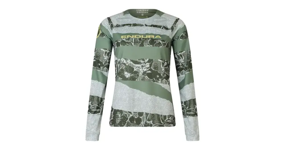 Koupit Online Endura dámský dres s dlouhým rukávem Patchwork LTD Printed L/S Tee Machair Green