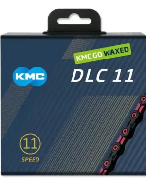 Vysoce Kvalitní ŘETĚZ KMC DLC 11 RŮŽOVO/ČERNÝ WAXED BOX