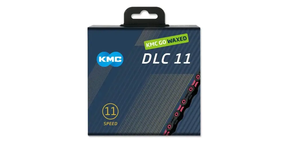 Vysoce Kvalitní ŘETĚZ KMC DLC 11 RŮŽOVO/ČERNÝ WAXED BOX