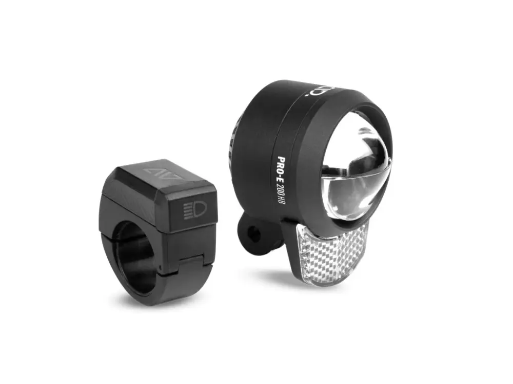 Víkendová Akce Přední světlo CUBE ACID E-Bike Front light PRO-E 200 HB X-Connect (Bosch SMART)200 lux / 700 lm | Bezdrátové ovládání | X-Connect | IPX6 | GoPro mount