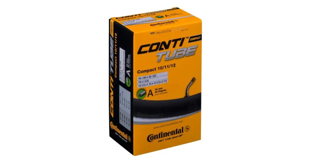 Koupit Online CONTINENTAL - duše Compact 10/12" 10x1 5/8 / 12x1,75-2 1/4 AV (zahnutý autoventil)