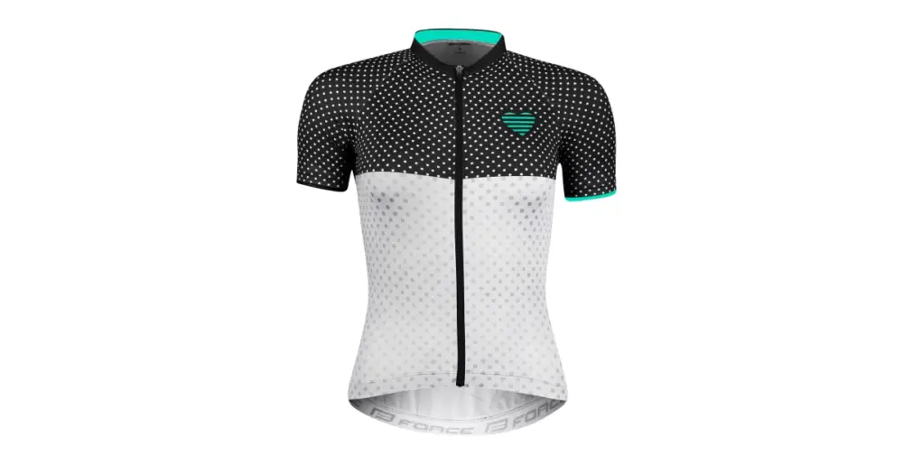 FORCE - dámský dres Points kr. rukáv črn-bílá/tyrkys XS Akční Nabídka