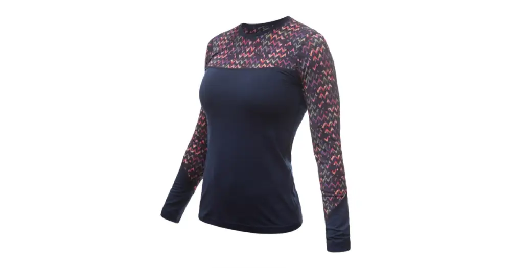 SENSOR - dámské triko MERINO IMPRESS deep blue/origami L Vysoce Kvalitní