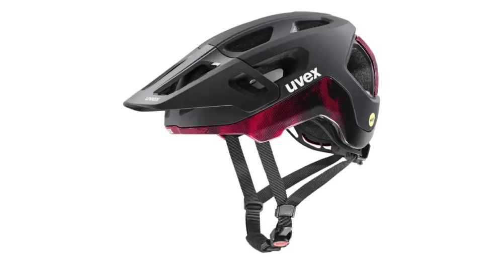 Výprodej UVEX - helma React MIPS matná černá/červená 56-59 cm