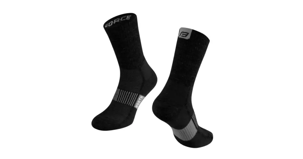 Speciální Cena FORCE - ponožky North termo černá/šedá L/XL (42-47)