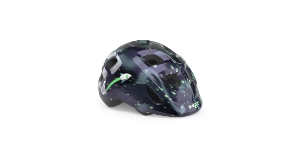 MET - dětská helma Hooray Space glow in the dark černá (52-55) Akční Cena