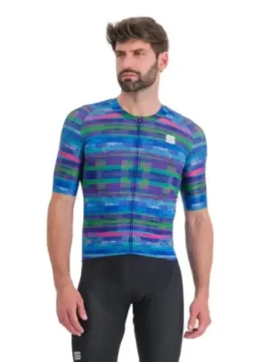 SPORTFUL - dres Glitch bomber jersey, multicolor blue XL Oblíbený
