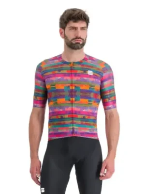 Značkový SPORTFUL - dres Glitch bomber jersey, multicolor pink L