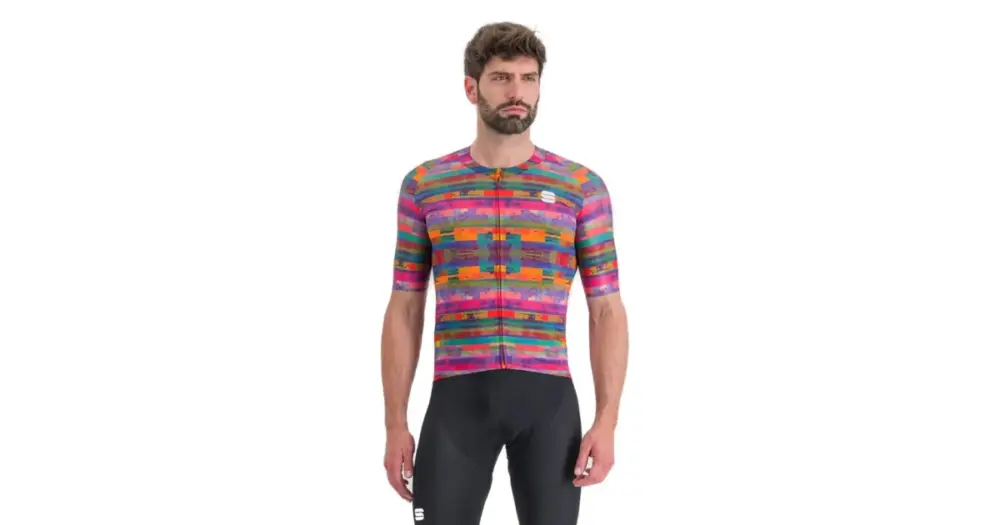 Značkový SPORTFUL - dres Glitch bomber jersey, multicolor pink L