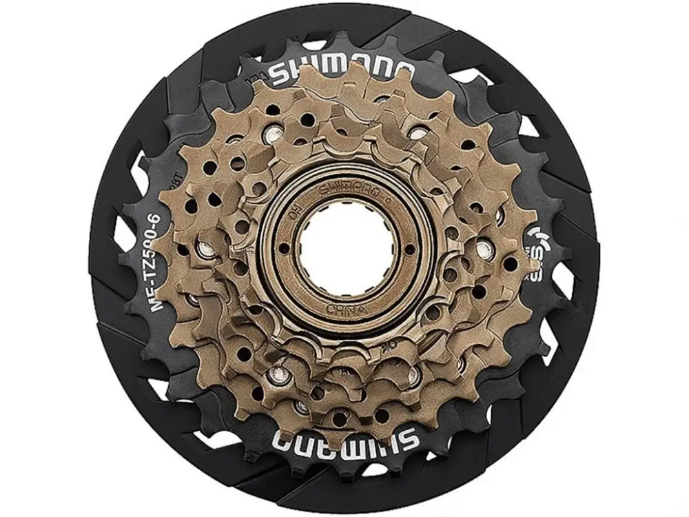 7-kolo SHIMANO MF-TZ500 14-28 zubů, hnědé/černé, s krytem paprsků Cenový Hit