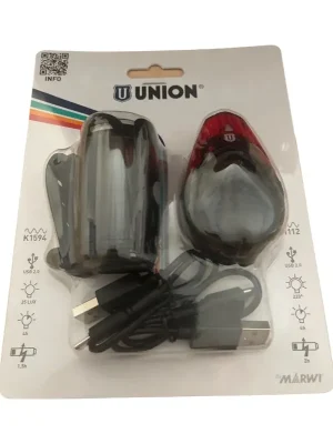 Světlo přední a zadní diodové UN-200 + UN-210, USB, černé Expresní Doručení