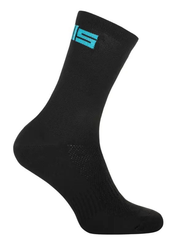 Tovární Cena Ponožky PELLS Logos Black/Cyan - 35-38