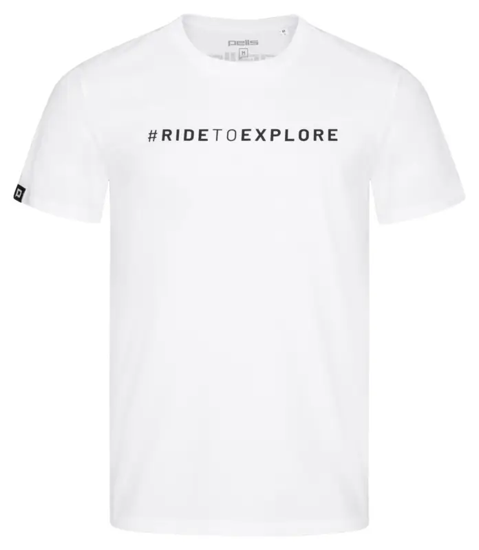 Triko PELLS Journey s logem #RIDETOEXPLORE White - M Nejlepší Volba
