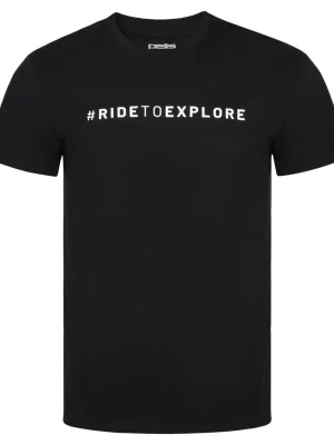 Vysoce Kvalitní Triko PELLS Journey s logem #RIDETOEXPLORE Black - XL