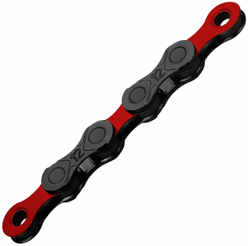 Novinka řetěz KMC DLC 12 červeno/černý v krabičce 126 čl.