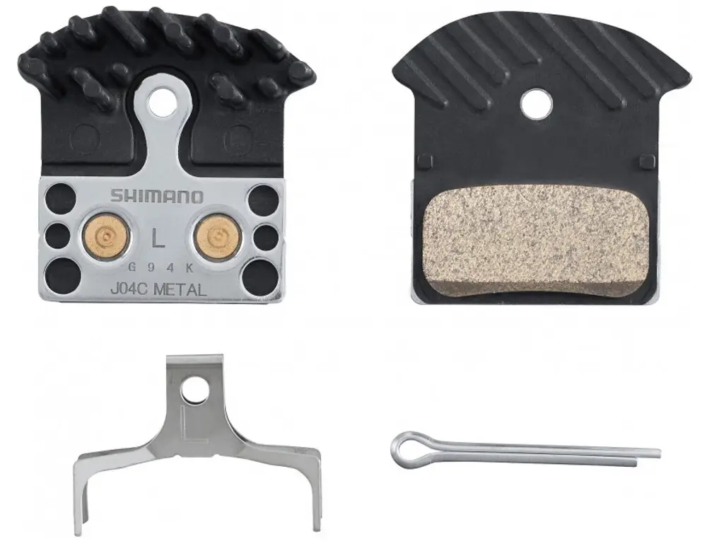 Akční Nabídka brzdové destičky SHIMANO J04C-MF metal, s chladiči, v krabičce