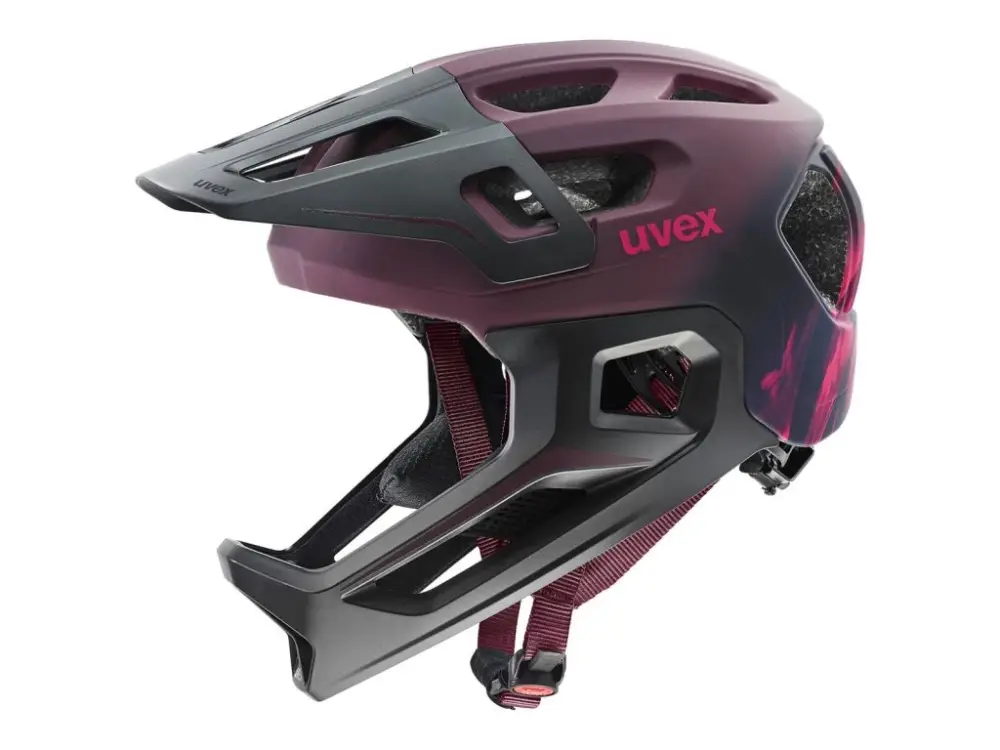 Vysoce Kvalitní Uvex helma React JR Fullface Cranberry Matt