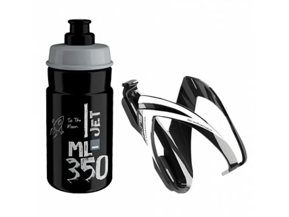 Ověřený Lahev + Košík Elite JET + košík CEO KIT 23 Black/Grey