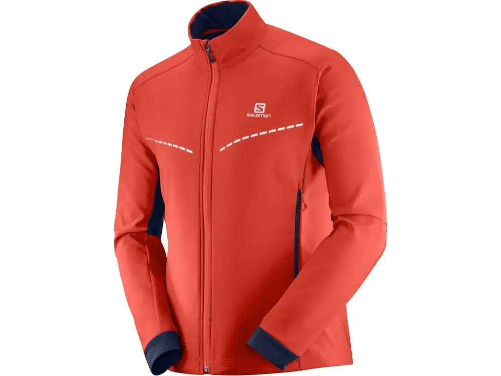 Bunda Salomon Agile SoftShell 18/19, Fiery red/Night sky Nová Kolekce