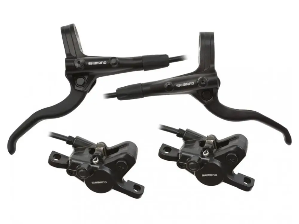 Odeslání Ihned brzda kotoučová SHIMANO MT401 přední a zadní komplet bez kotoučů,