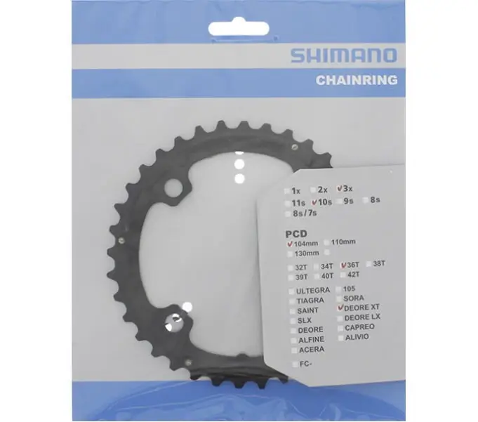 převodník 36z Shimano XT FC-T781 3x10 104mm 4 díry Výprodej