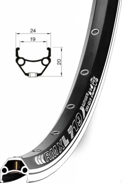 ráfek REMERX DRAGON 719 V-brake 622x19 36děr černý nýt Nová Kolekce