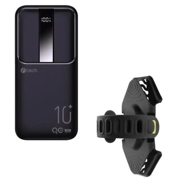 Odeslání Ihned set powerbanka C-tech 10000mAh + držák na mobil a powerbanku BONE Bike Tie Pro-P
