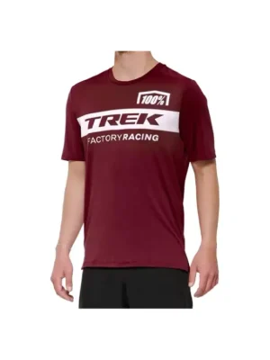 Autentický Dres s krátkým rukávem 100% Trek Factory Racing MTB tmavě červená